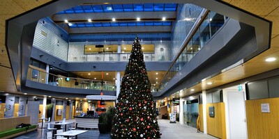 Reuze kerstboom in het atrium 